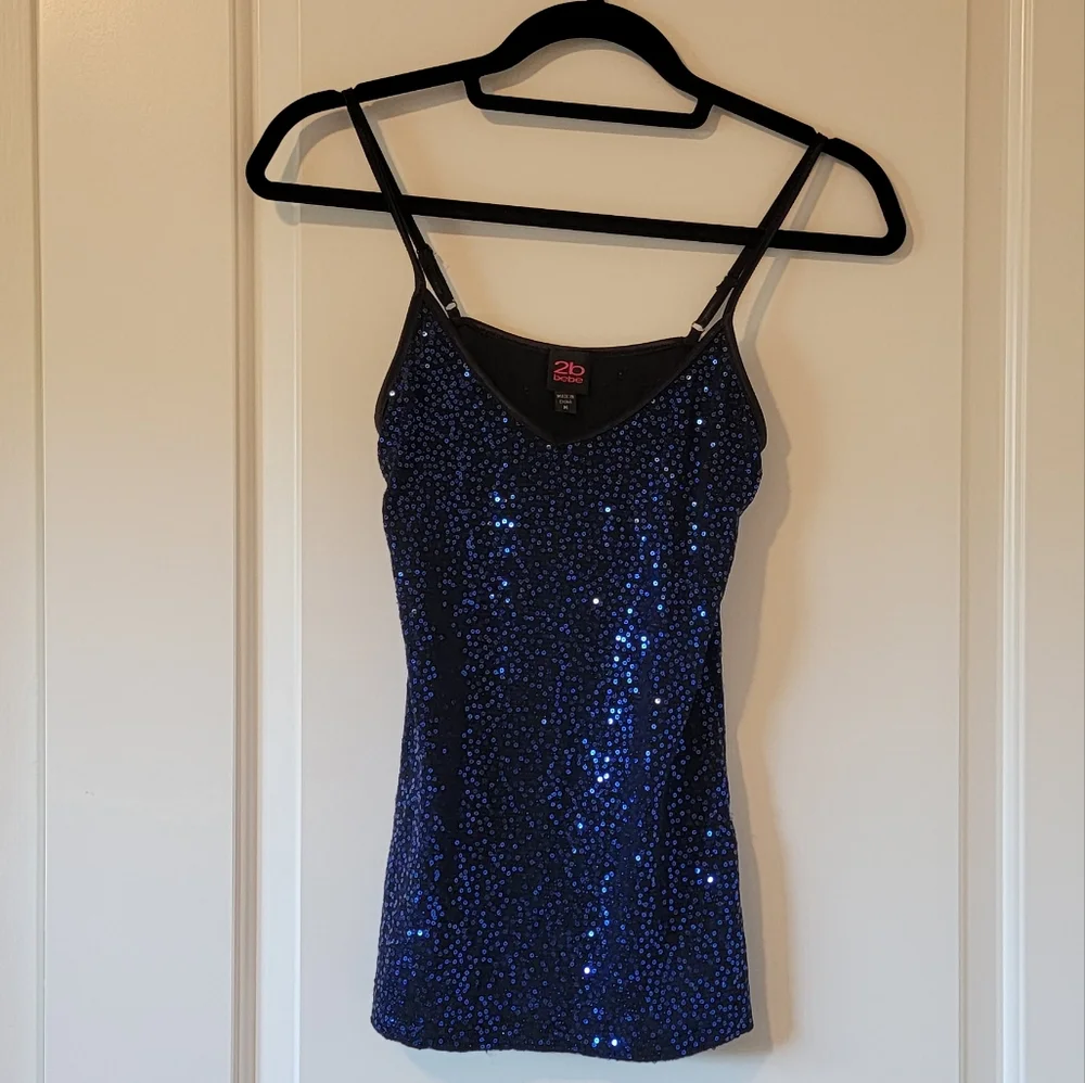 Like New 2b bebe Sequin Tank Top M - Picture 1 of 5